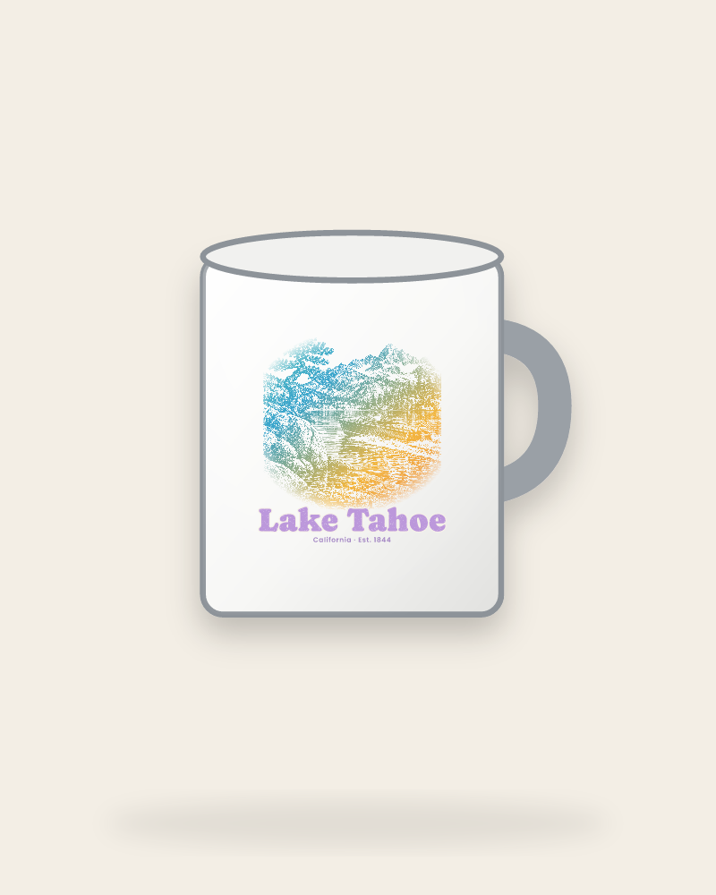 Lake Tahoe Wooden Boat Enamel Camp Mug