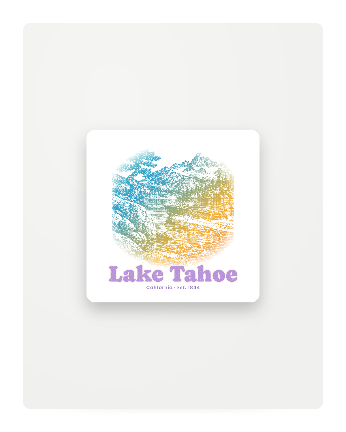 Lake Tahoe Wooden Boat Fridge Magnet in White