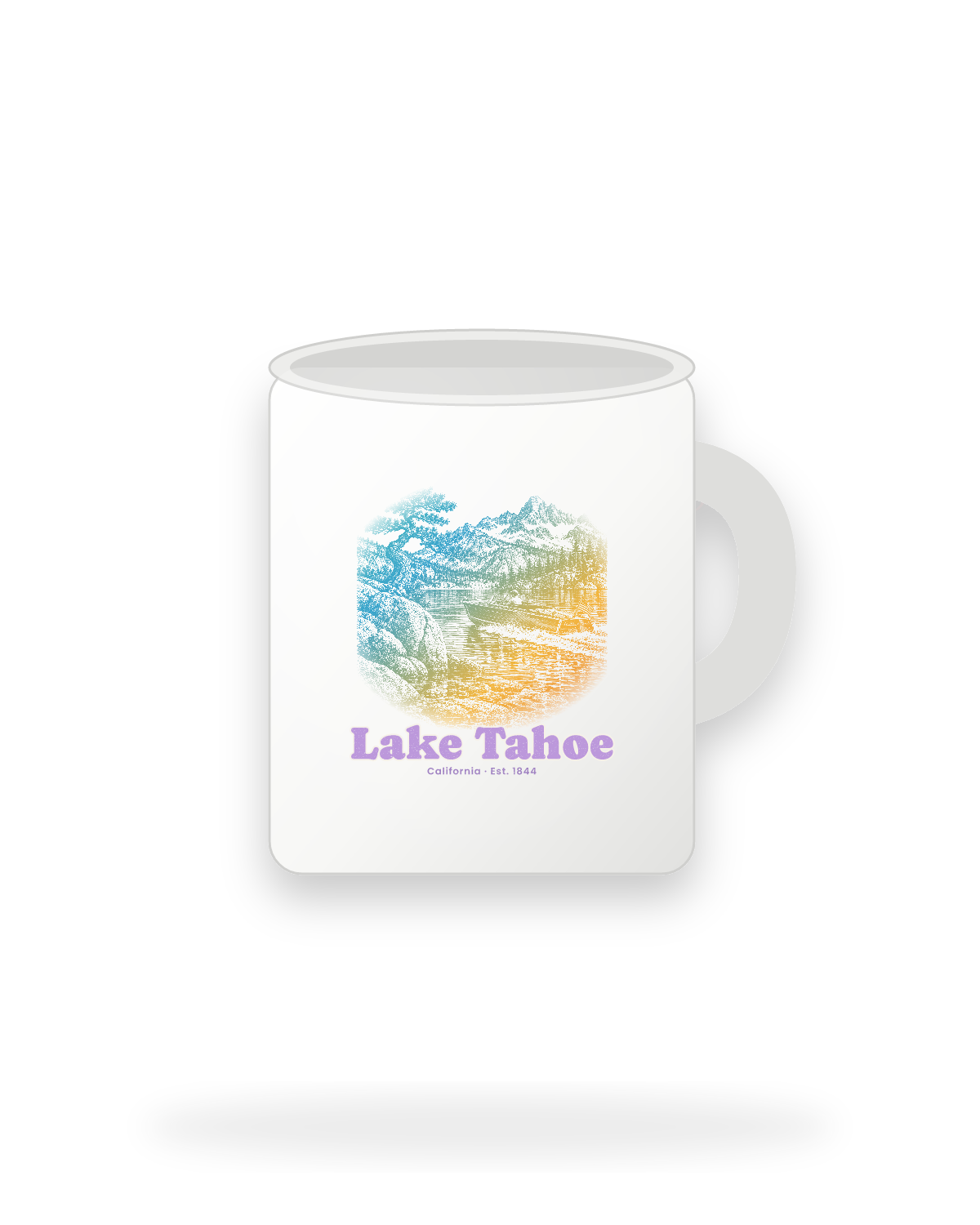 Lake Tahoe Wooden Boat Ceramic Mug 11oz in White