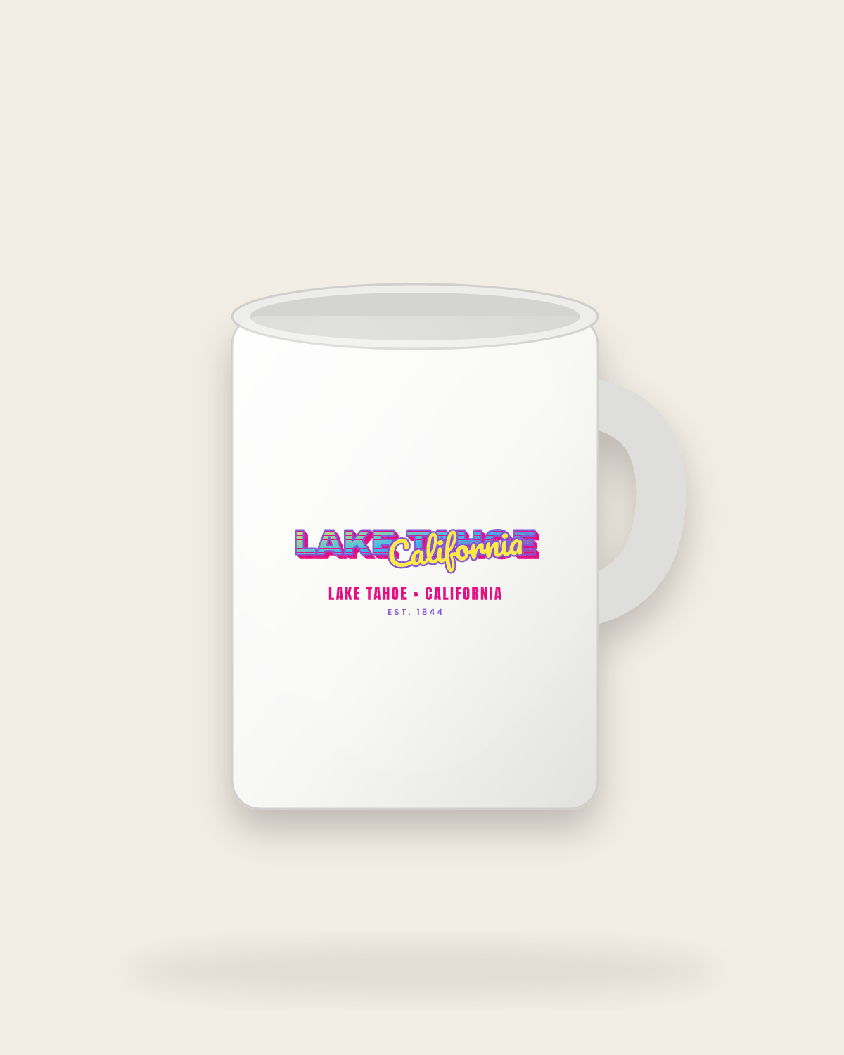 Lake Tahoe Music TV Ceramic Mug 15oz in White