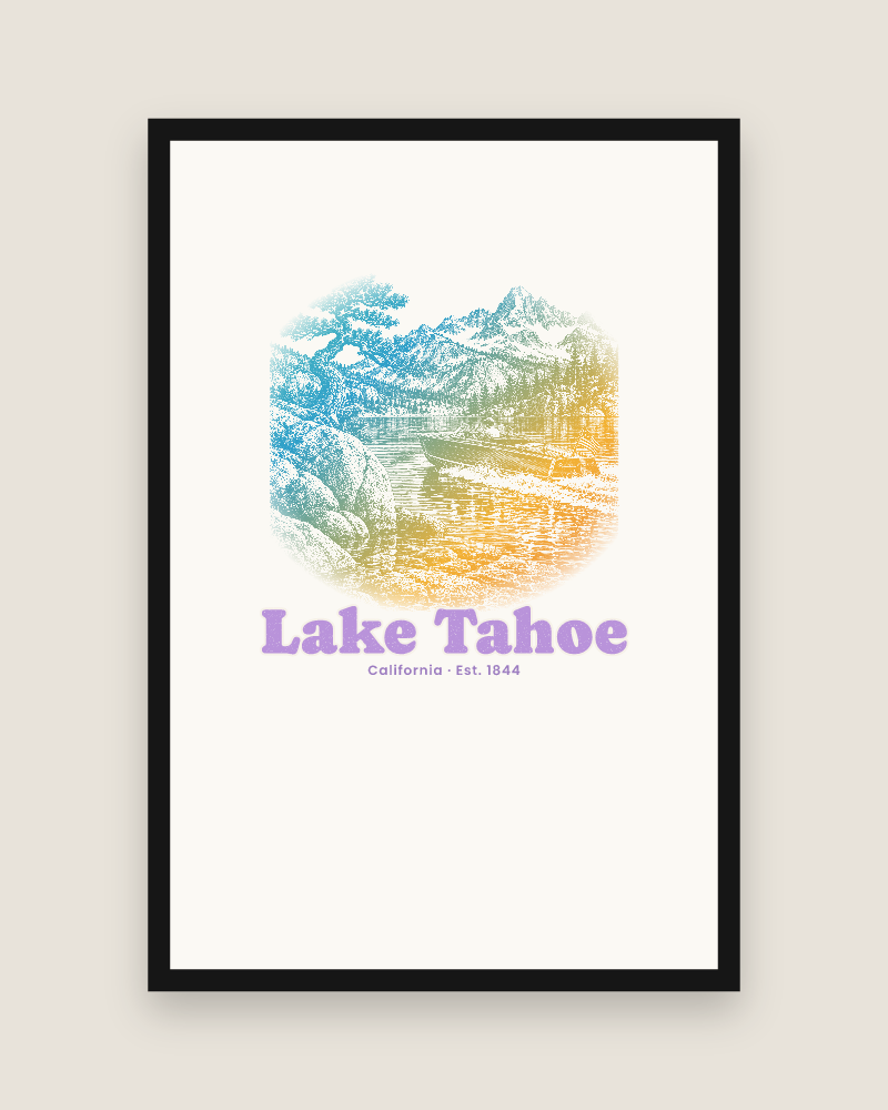 Lake Tahoe Wooden Boat Matte Poster