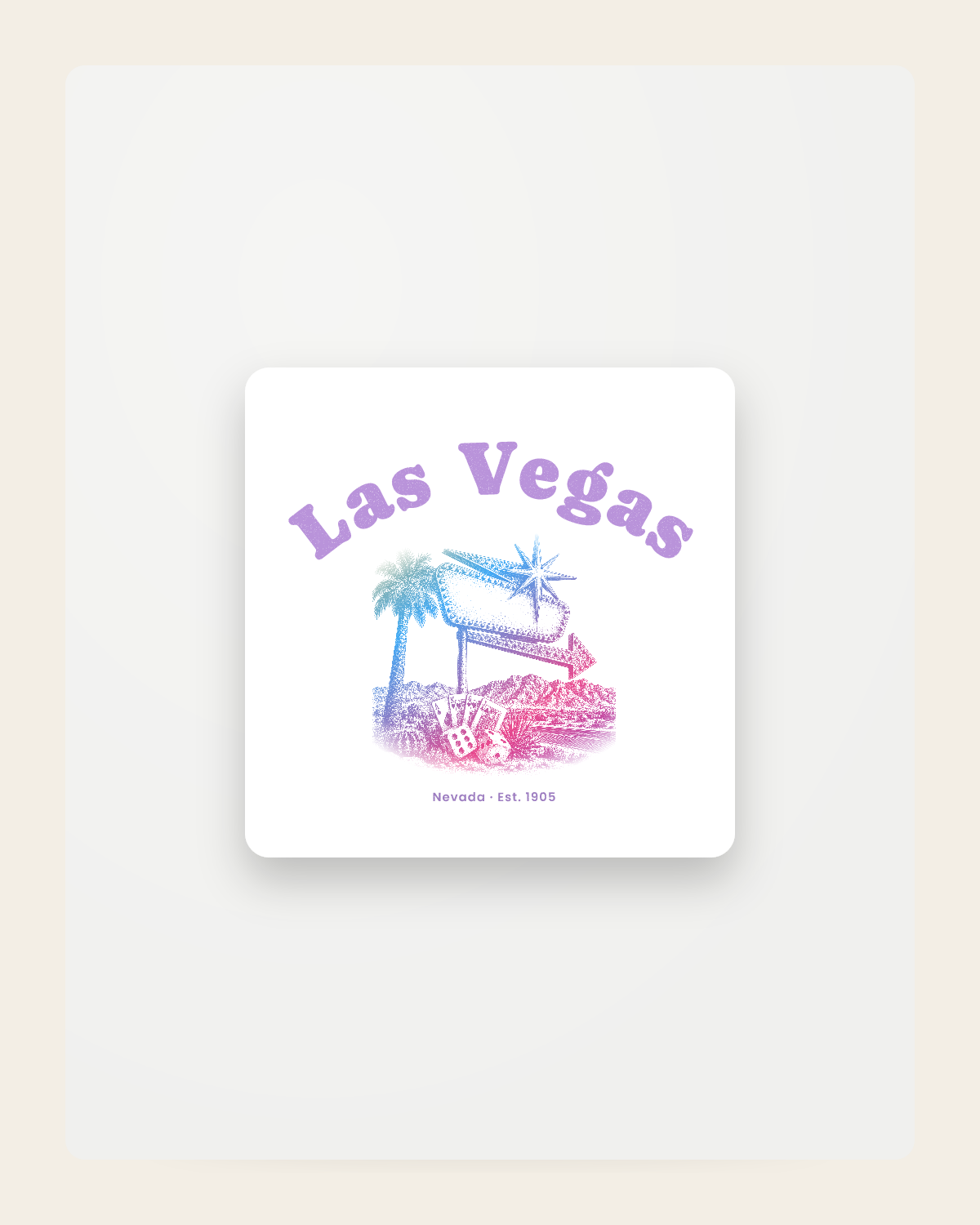 Las Vegas Neon Sign Fridge Magnet in White