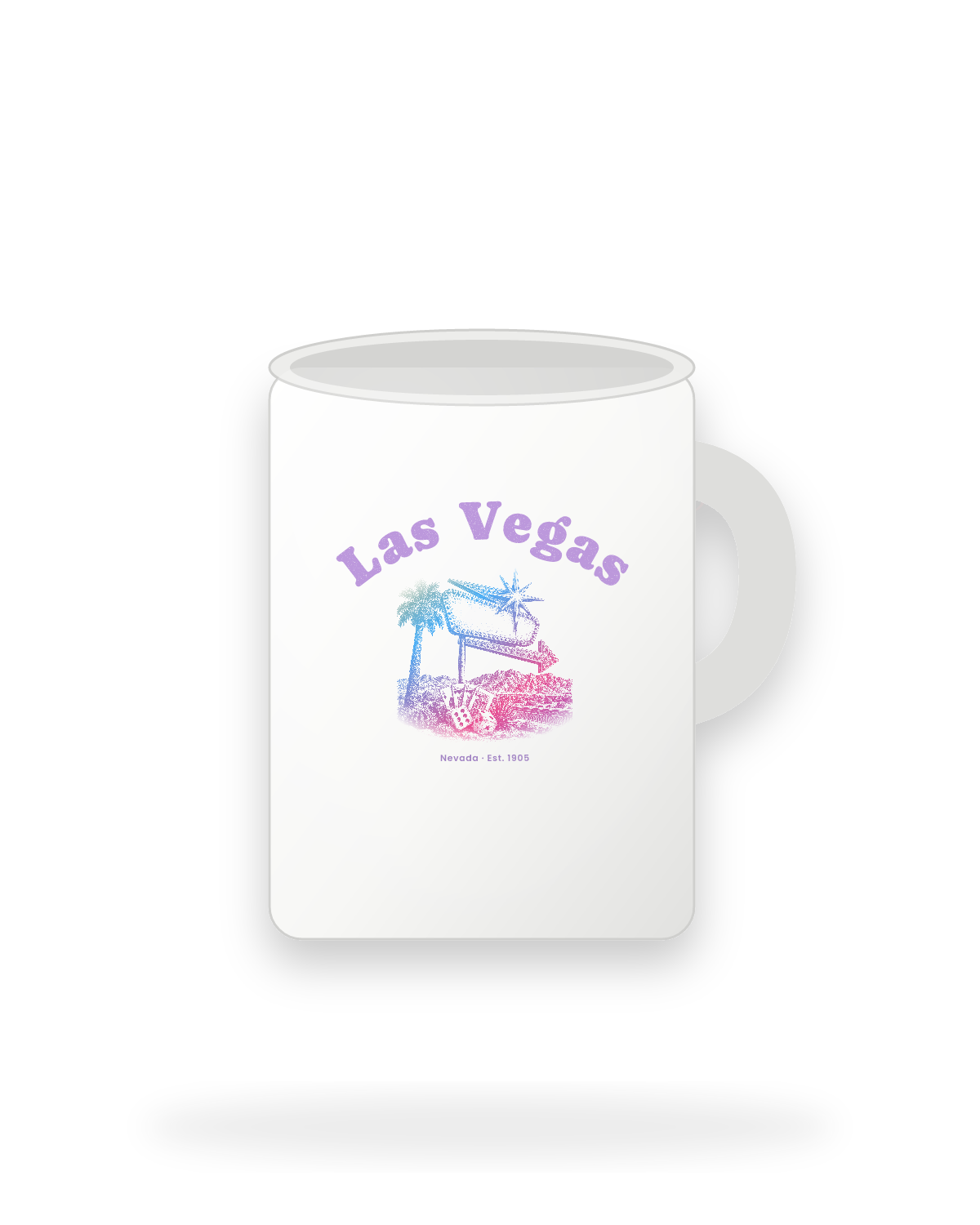 Las Vegas Neon Sign Ceramic Mug 15oz in White