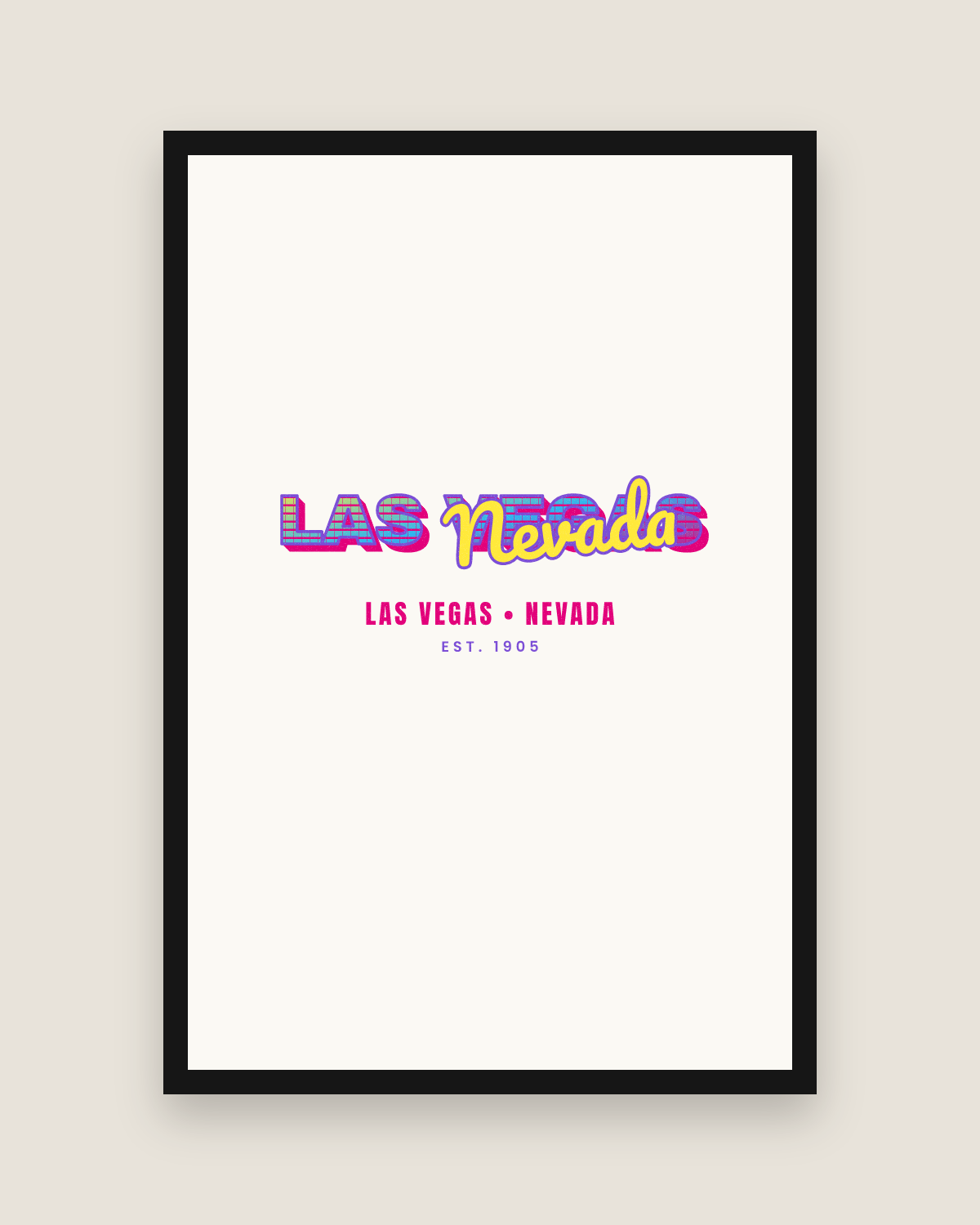 Las Vegas Music TV Matte Poster in White