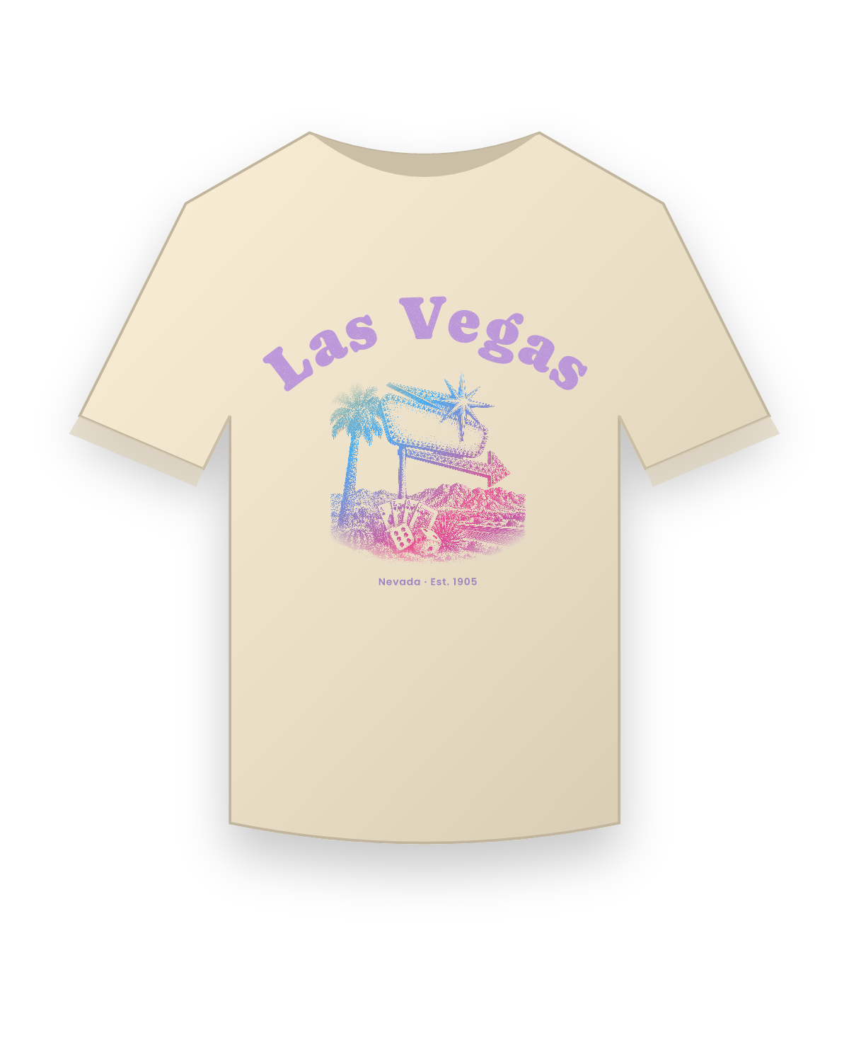 Las Vegas, NV Neon Sign Classic Tee in Natural