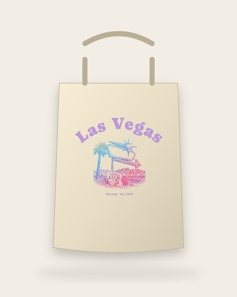 Las Vegas Neon Sign Canvas Tote