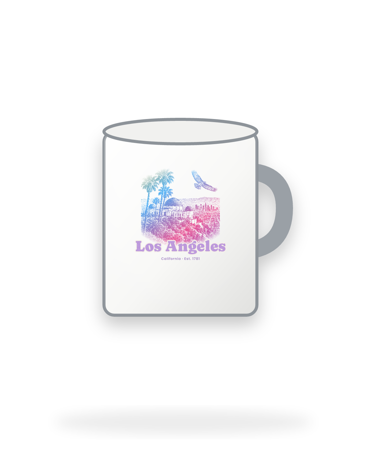 Los Angeles Griffith Observatory Enamel Camp Mug in White