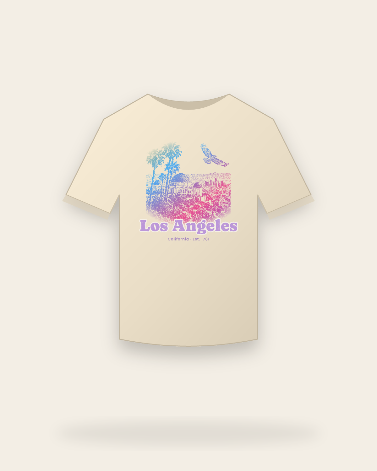 Los Angeles, CA Griffith Observatory Classic Tee in Natural