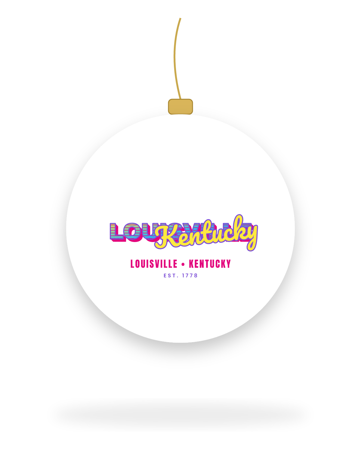 Louisville Music TV Ceramic Ornament in White