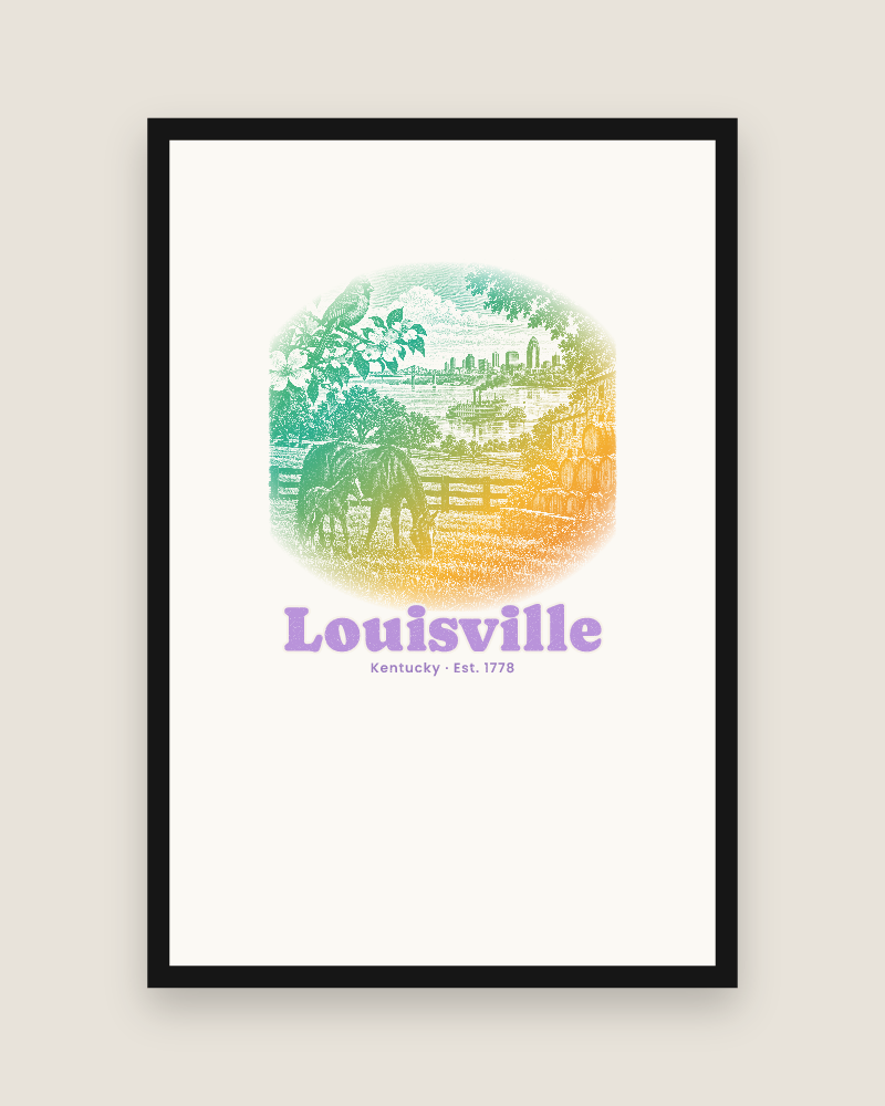 Louisville Bluegrass Mare & Foal Matte Poster