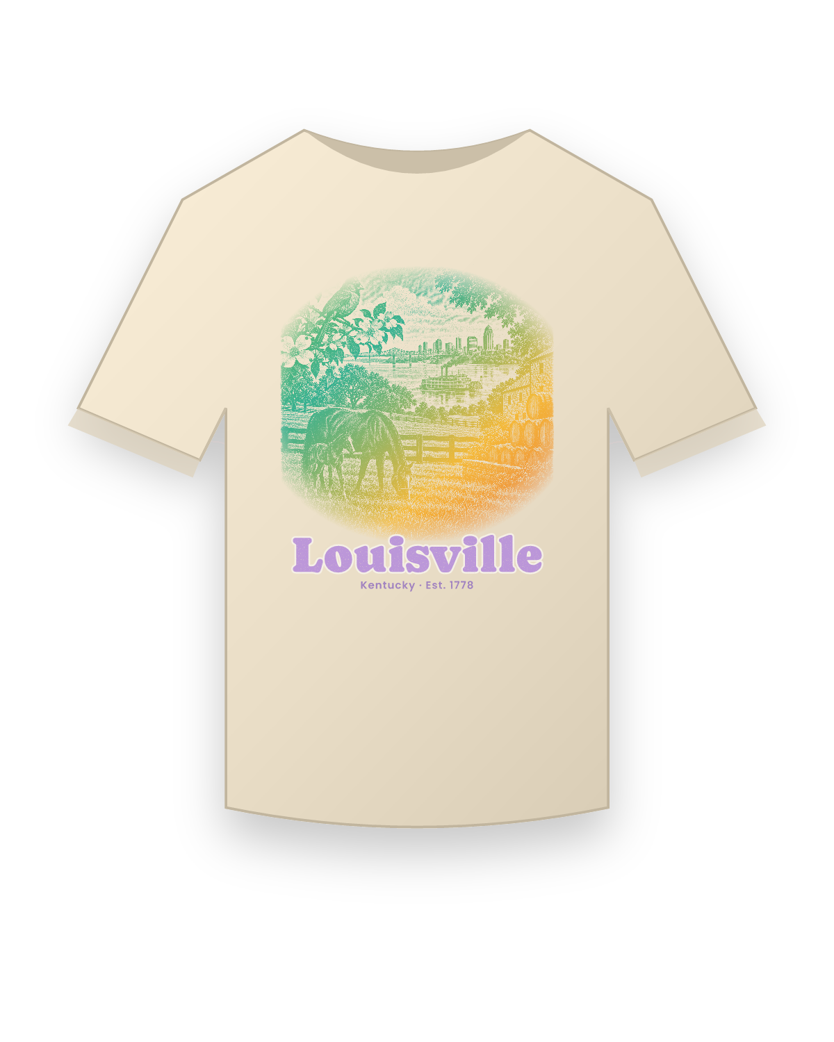 Louisville Bluegrass Mare & Foal Classic Tee in Natural