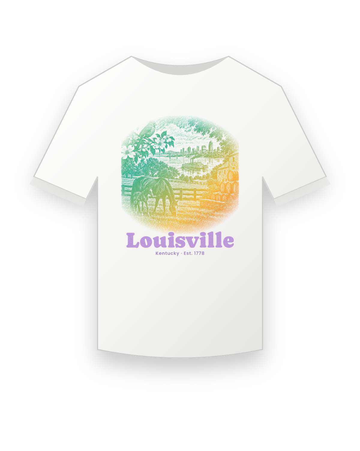 Louisville Bluegrass Mare & Foal Youth Tee in White