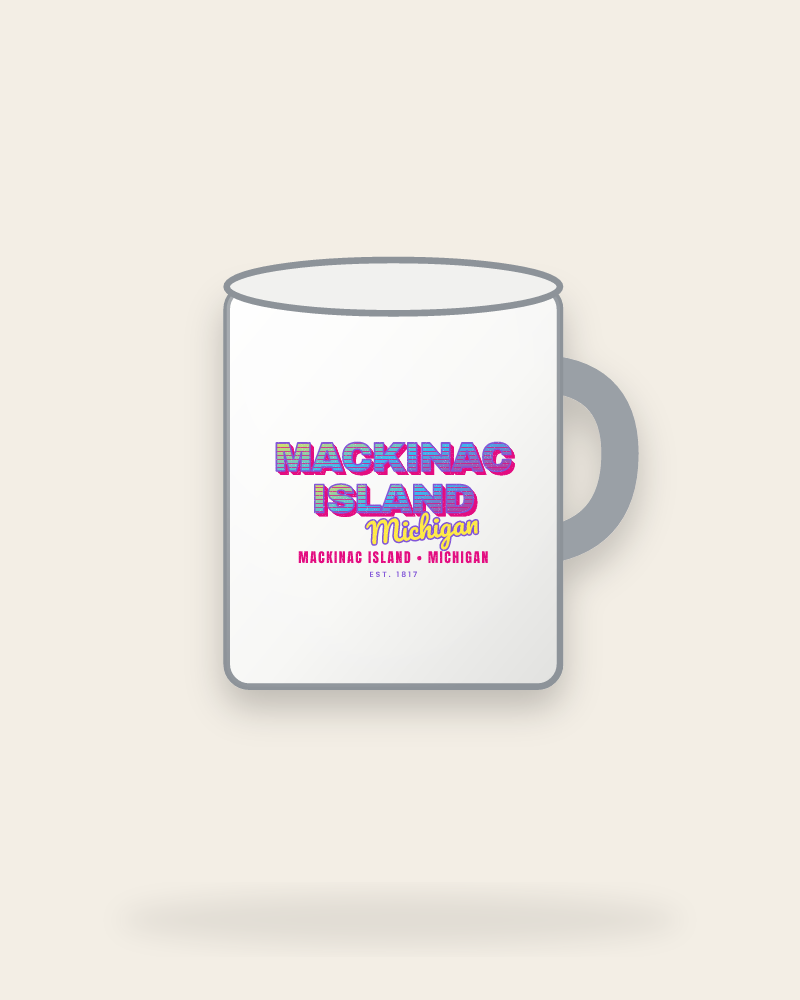Mackinac Island Music TV Enamel Camp Mug