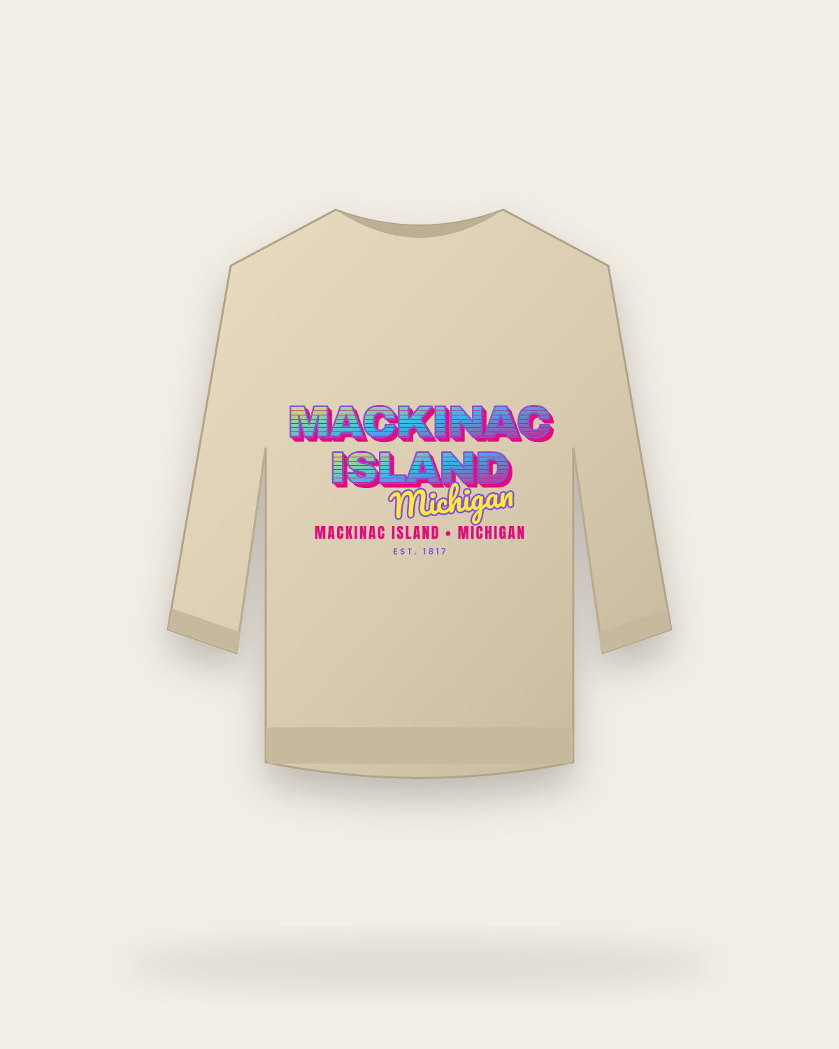 Mackinac Island Music TV Crewneck Sweatshirt in Sand