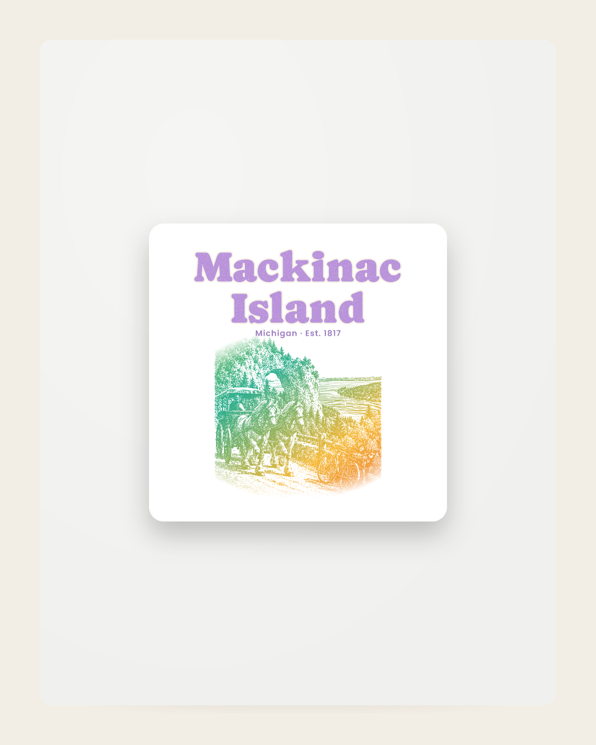 Mackinac Island Horse Carriage Fridge Magnet in White