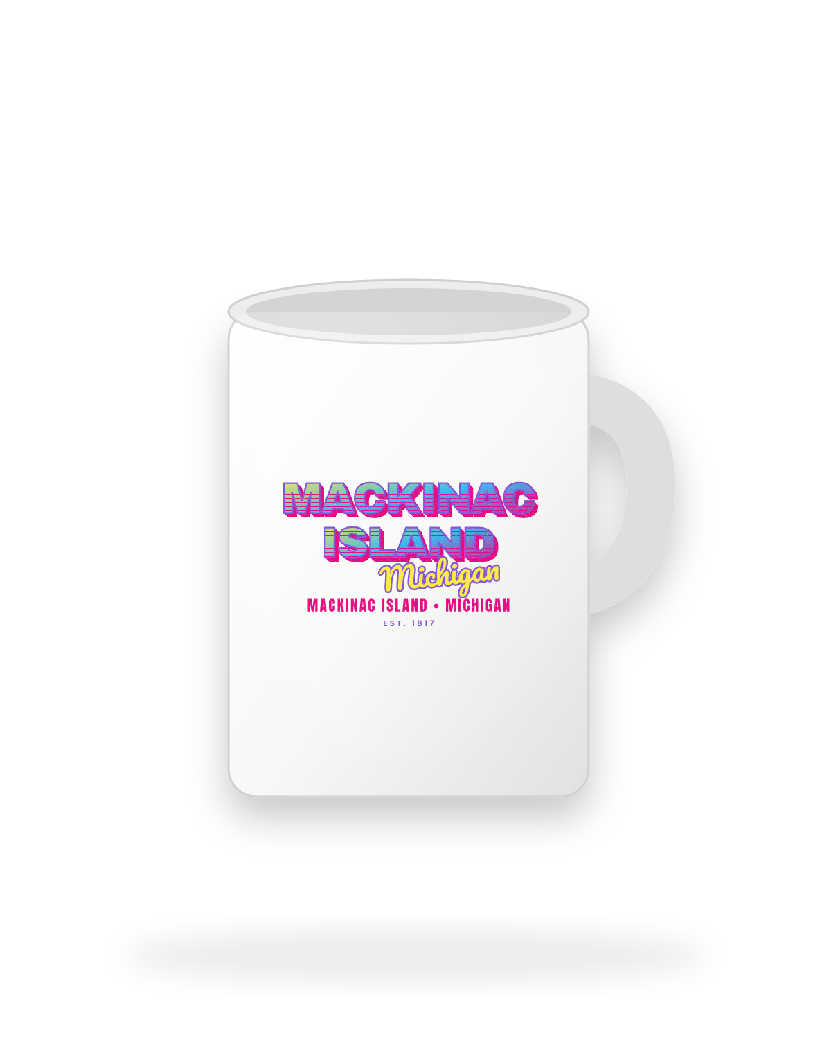 Mackinac Island Music TV Ceramic Mug 15oz in White