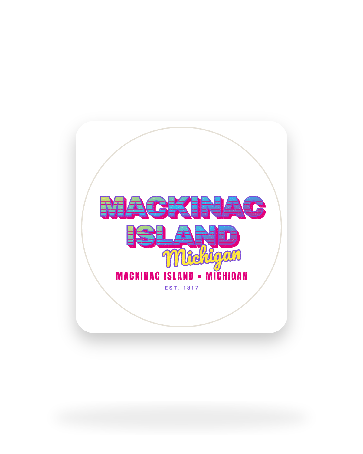 Mackinac Island Music TV Kiss-Cut Sticker in White