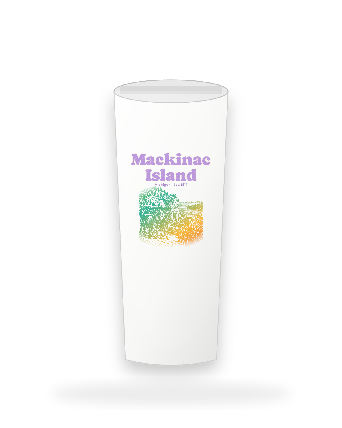 Mackinac Island Horse Carriage Insulated Tumbler 20oz in White