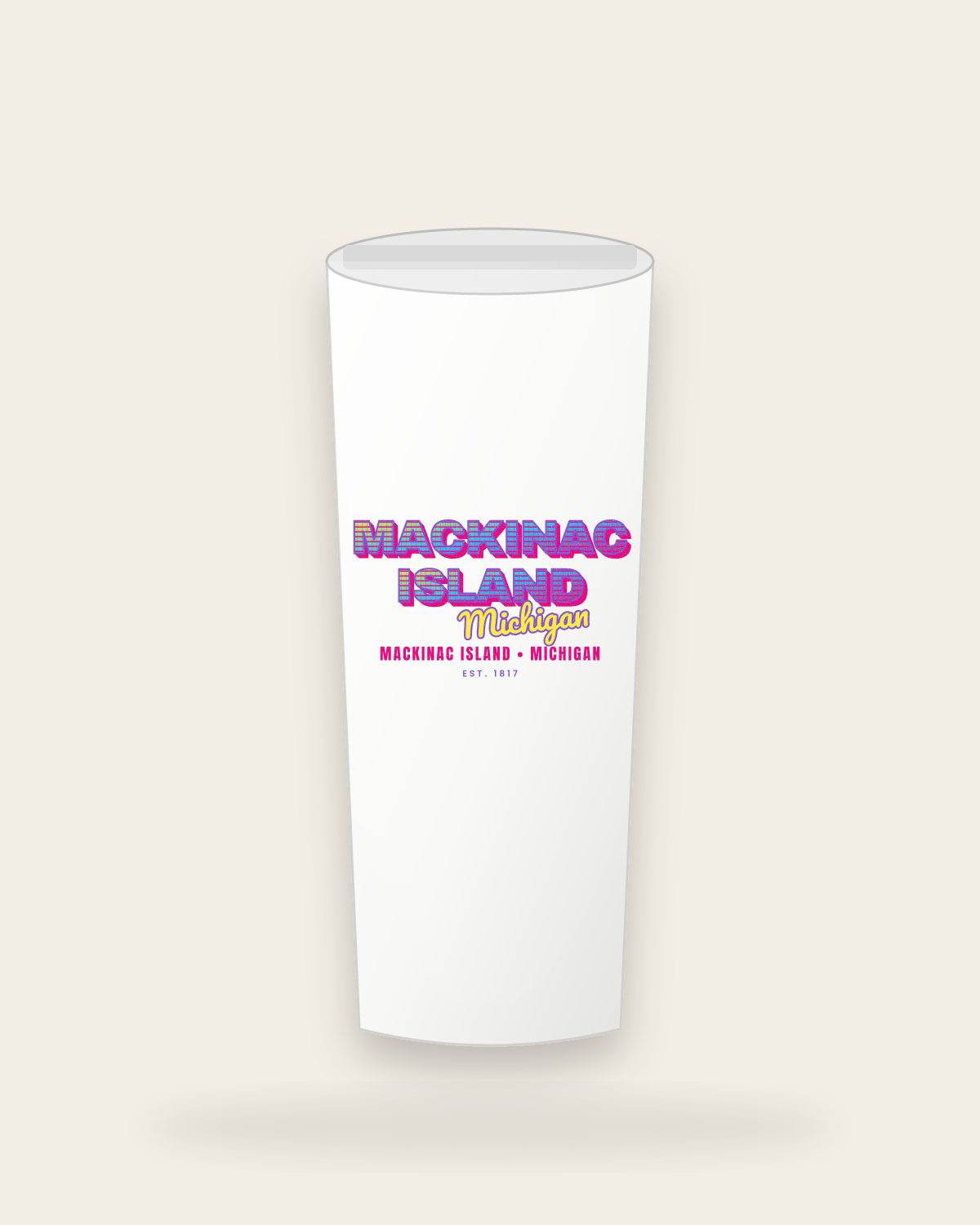Mackinac Island Music TV Insulated Tumbler 20oz in White