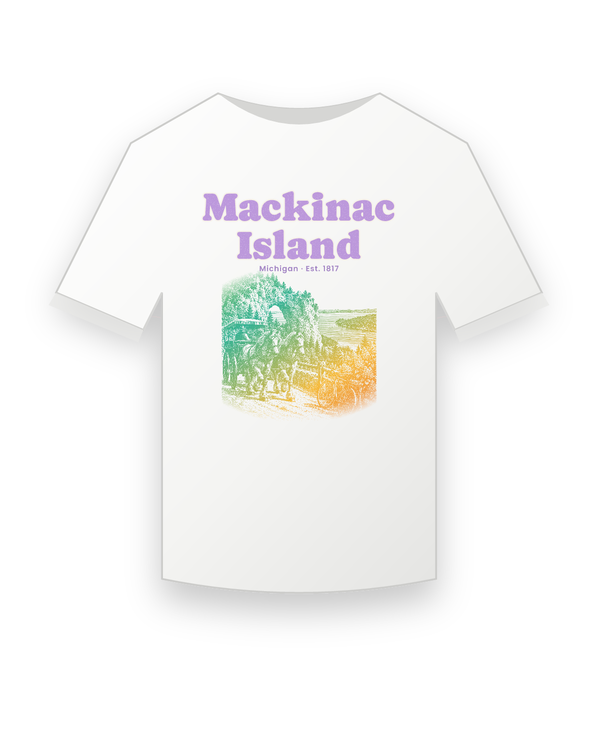 Mackinac Island Horse Carriage Youth Tee in White