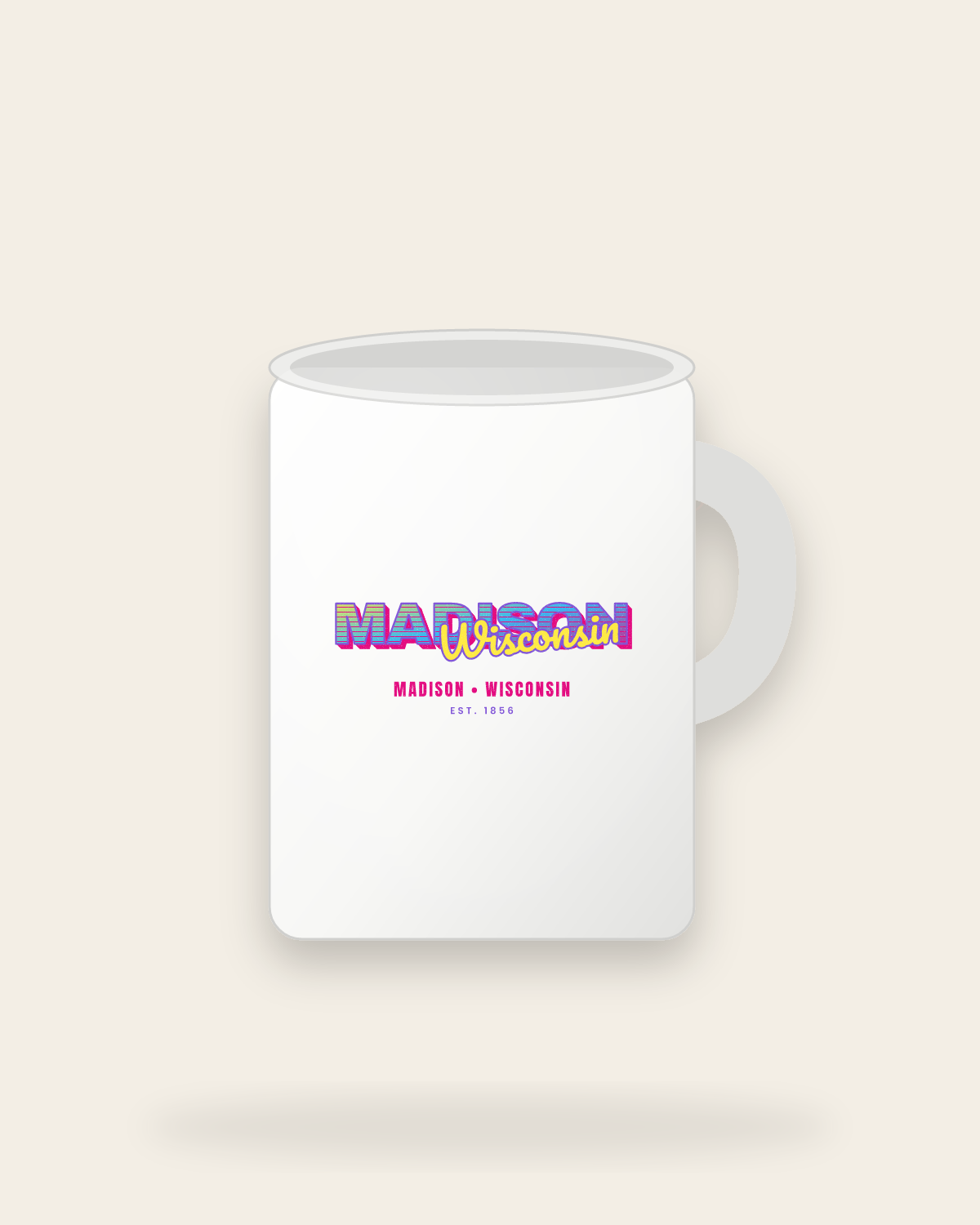 Madison Music TV Ceramic Mug 15oz in White