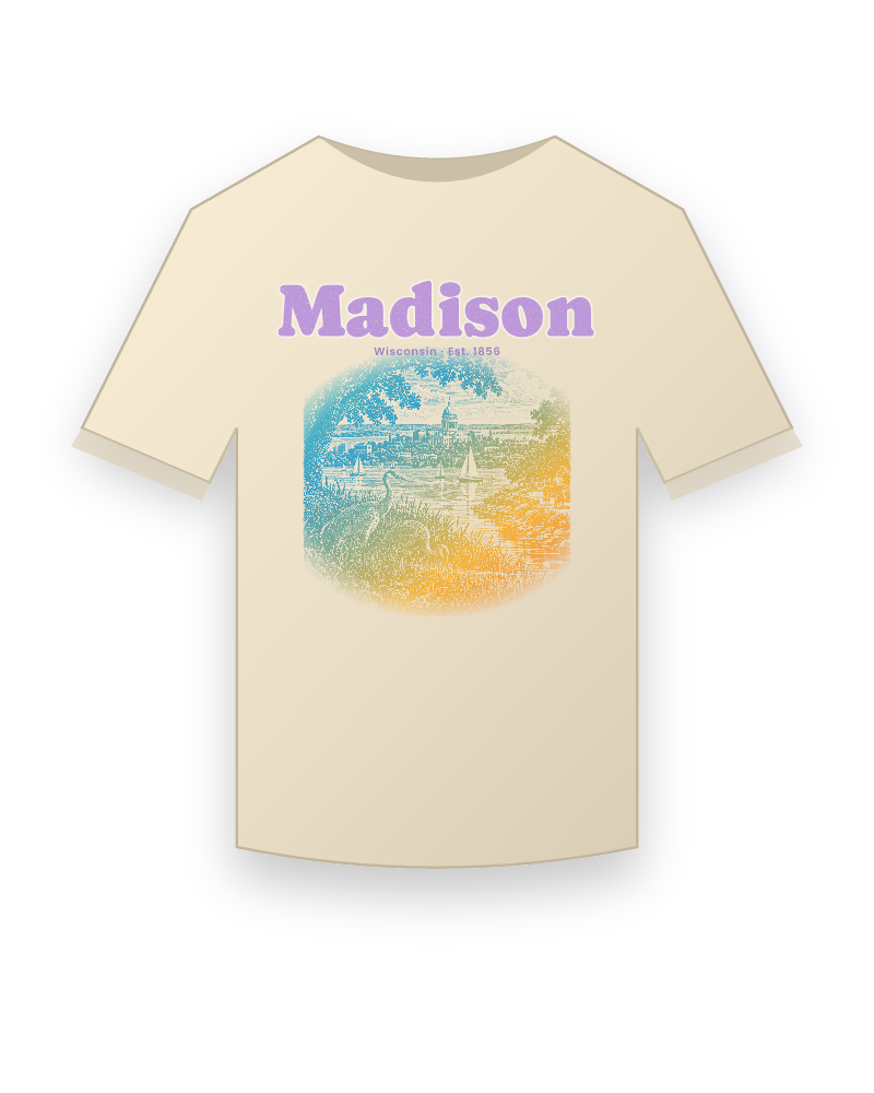 Madison Isthmus Cranes Organic Cotton Tee