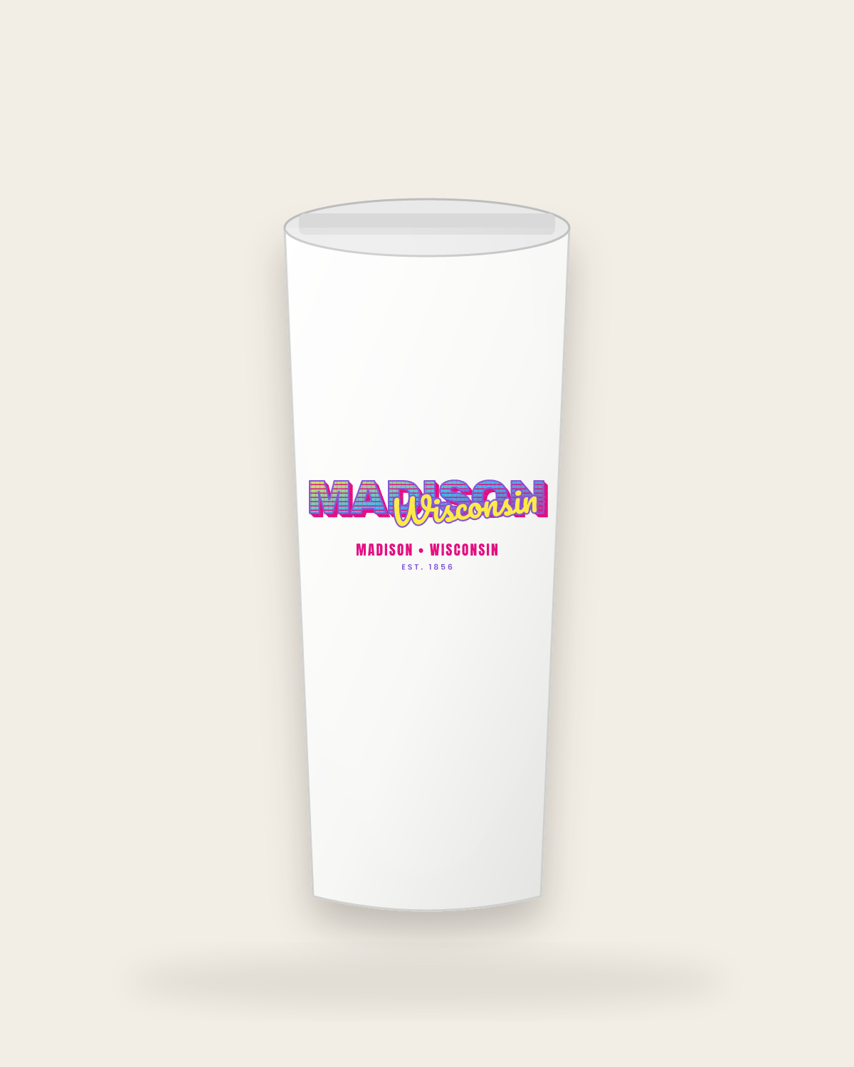 Madison Music TV Insulated Tumbler 20oz in White