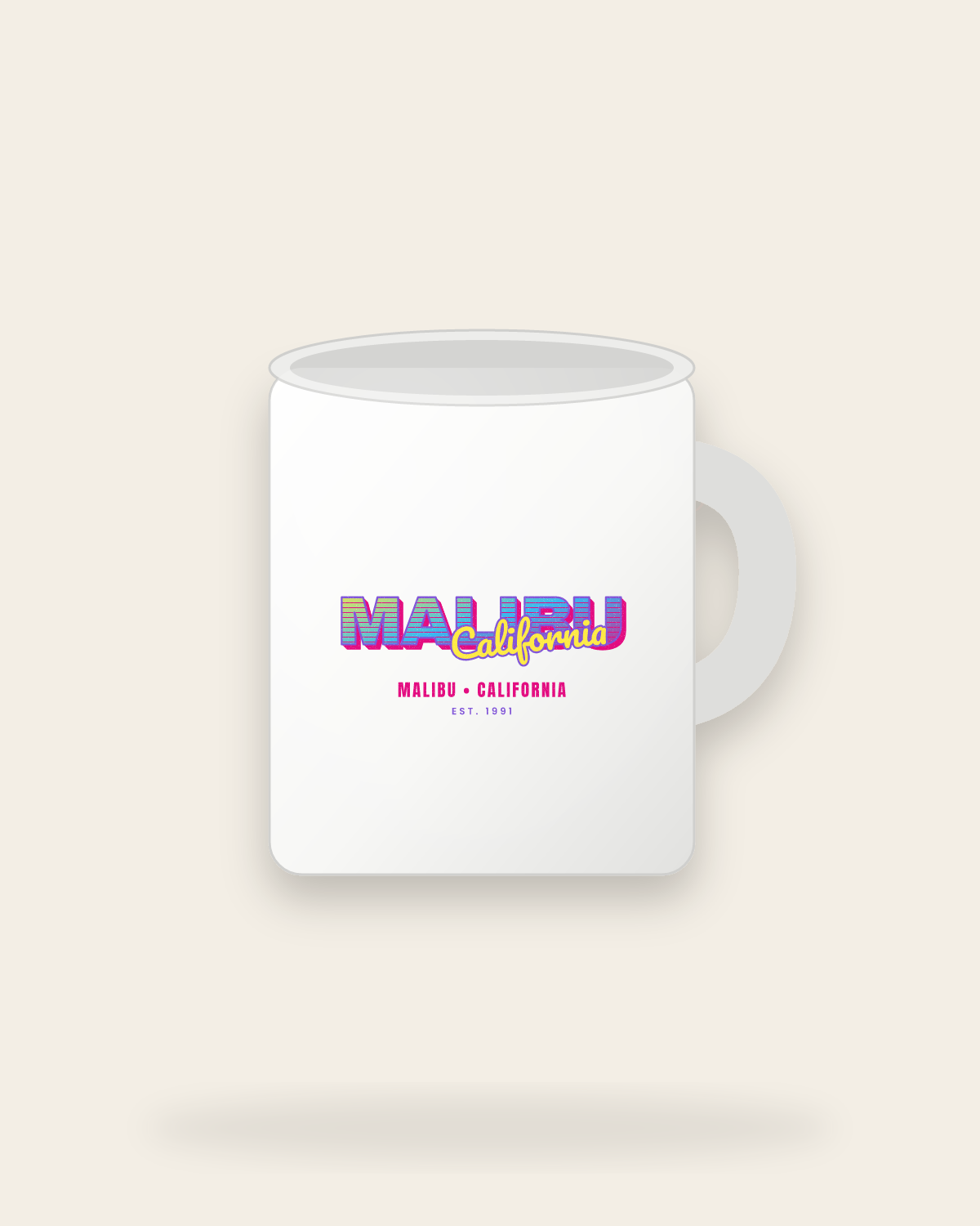 Malibu Music TV Ceramic Mug 11oz in White