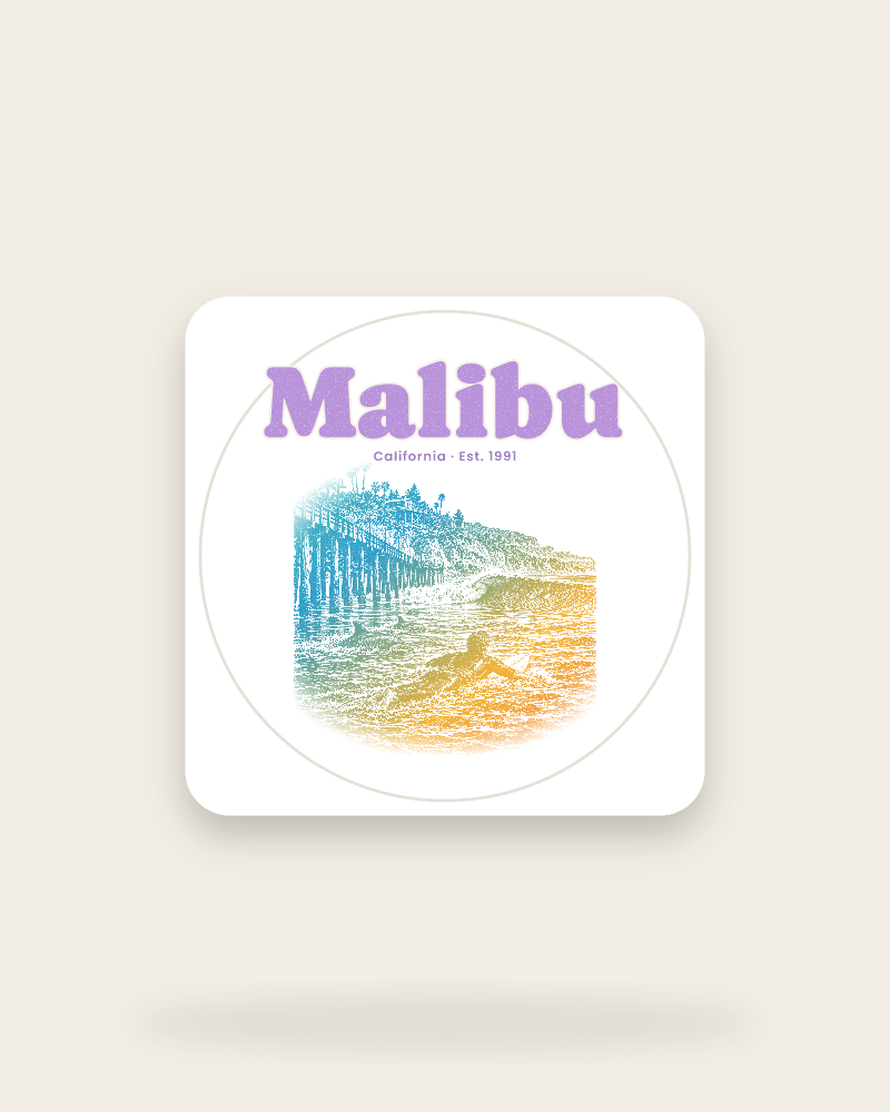 Malibu Point Break Kiss-Cut Sticker