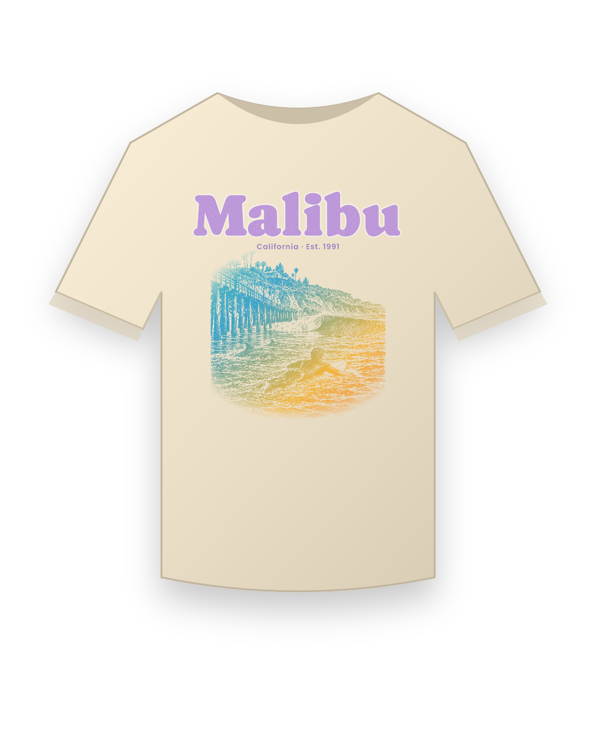 Malibu Point Break Classic Tee in Natural