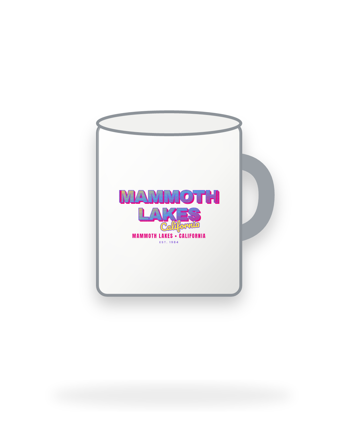 Mammoth Lakes Music TV Enamel Camp Mug in White