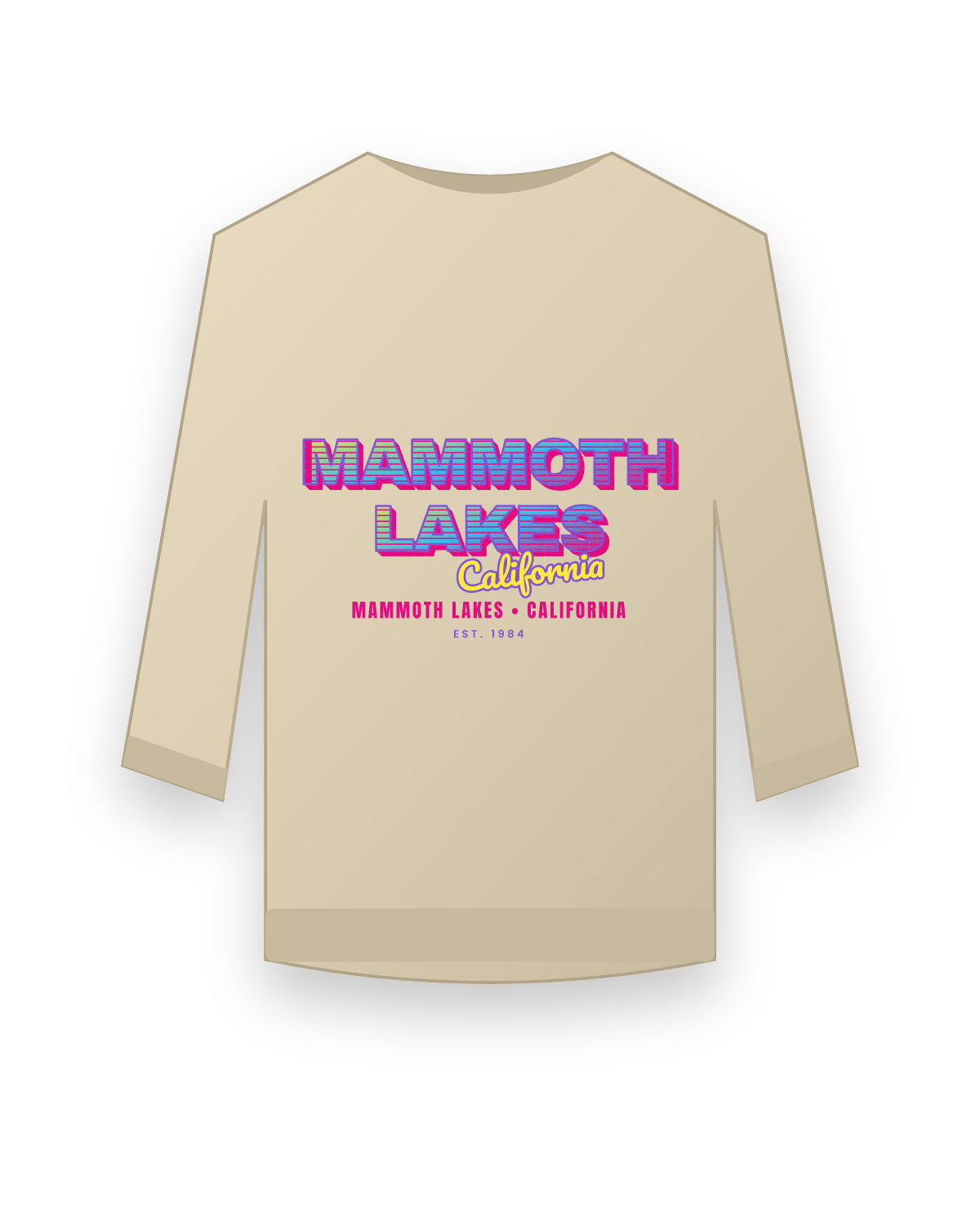 Mammoth Lakes Music TV Crewneck Sweatshirt in Sand