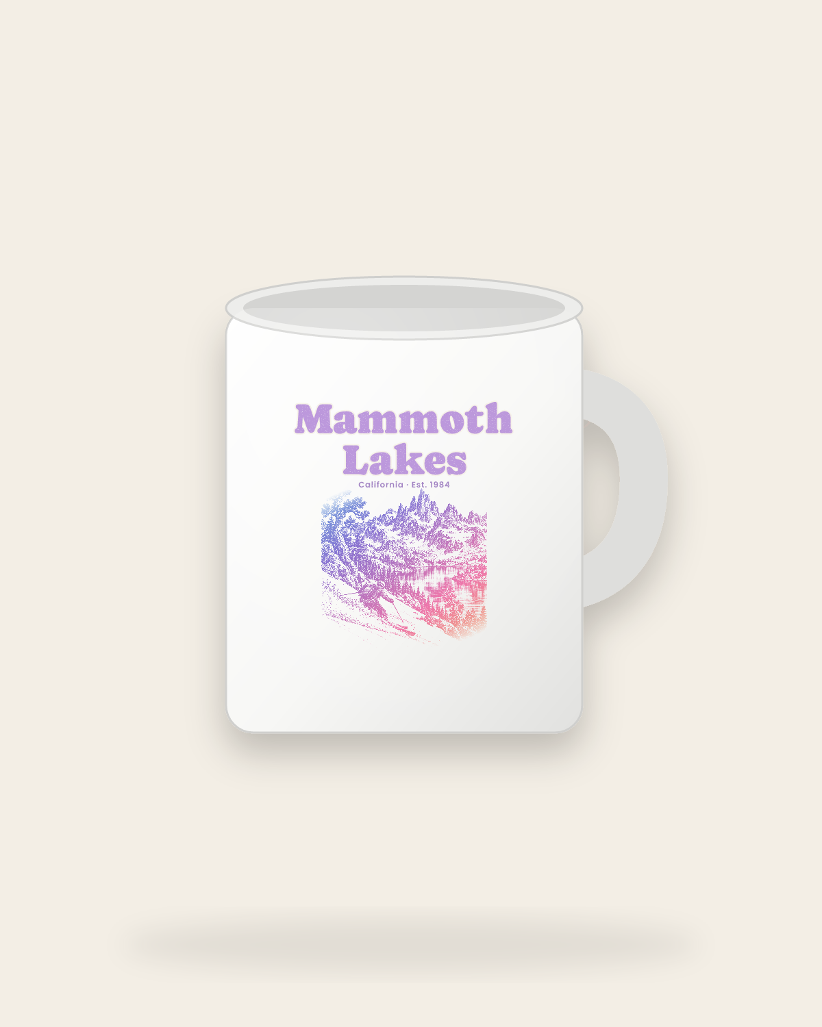 Mammoth Lakes The Minarets Ceramic Mug 11oz in White