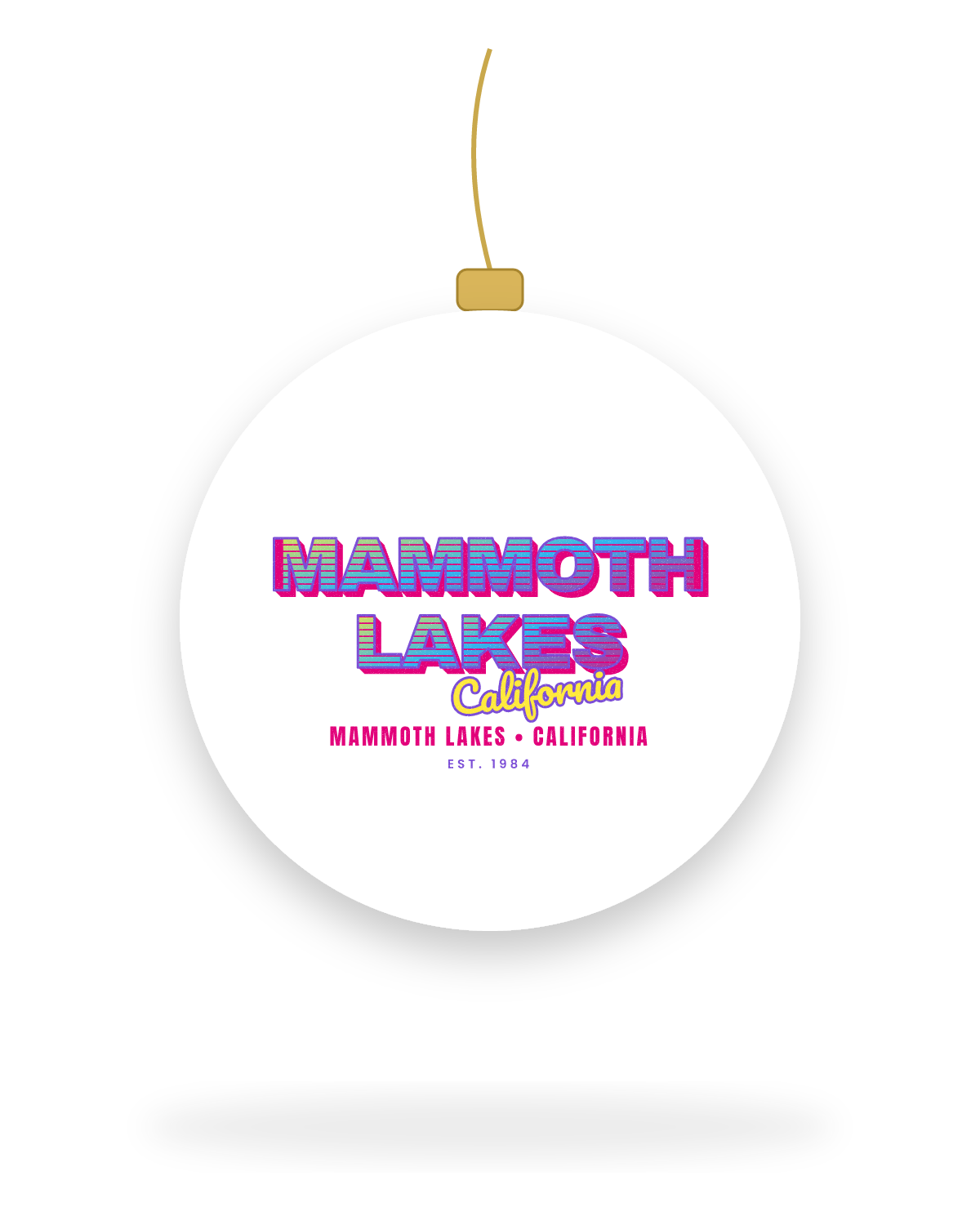 Mammoth Lakes Music TV Ceramic Ornament in White