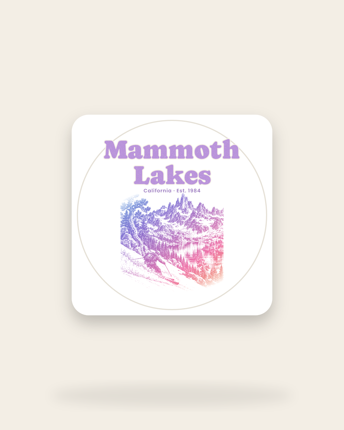 Mammoth Lakes The Minarets Kiss-Cut Sticker in White