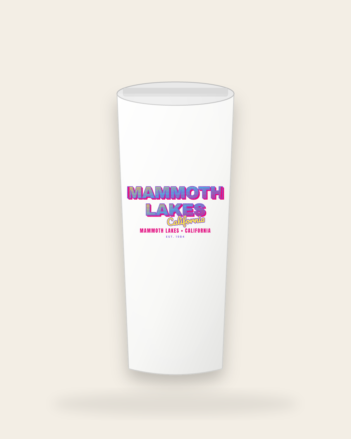 Mammoth Lakes Music TV Insulated Tumbler 20oz in White