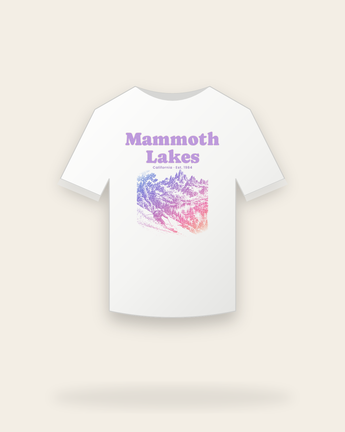 Mammoth Lakes The Minarets Youth Tee in White