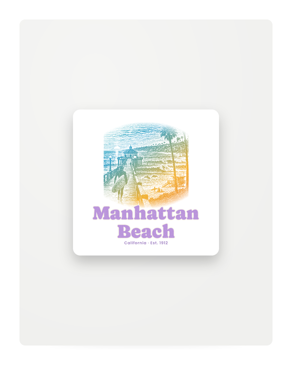 Manhattan Beach Pier Roundhouse Fridge Magnet in White