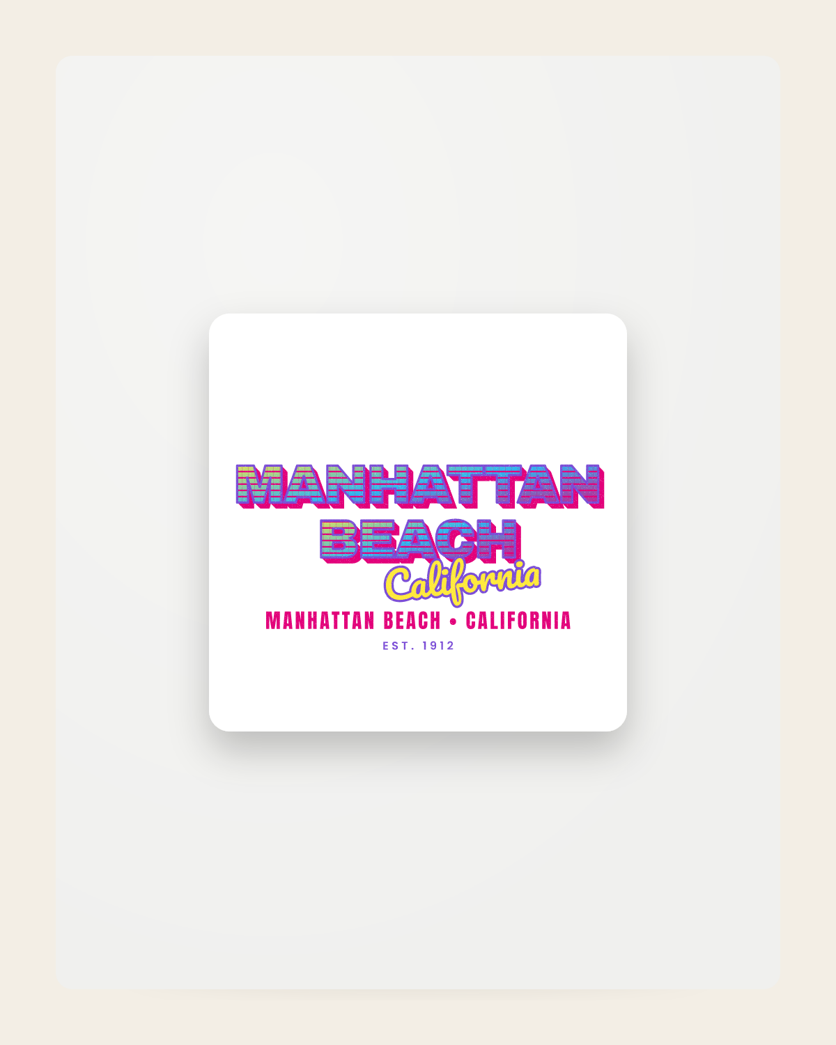 Manhattan Beach Music TV Fridge Magnet in White