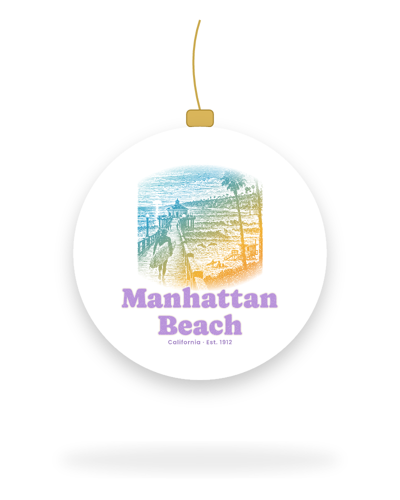 Manhattan Beach Pier Roundhouse Ceramic Ornament