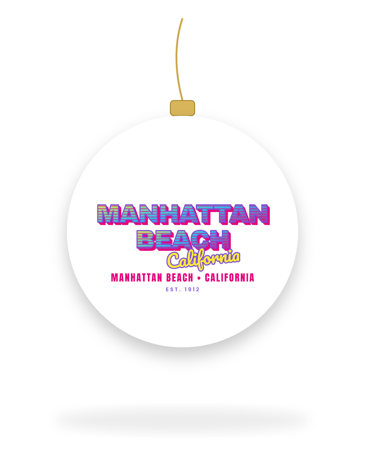 Manhattan Beach Music TV Ceramic Ornament in White