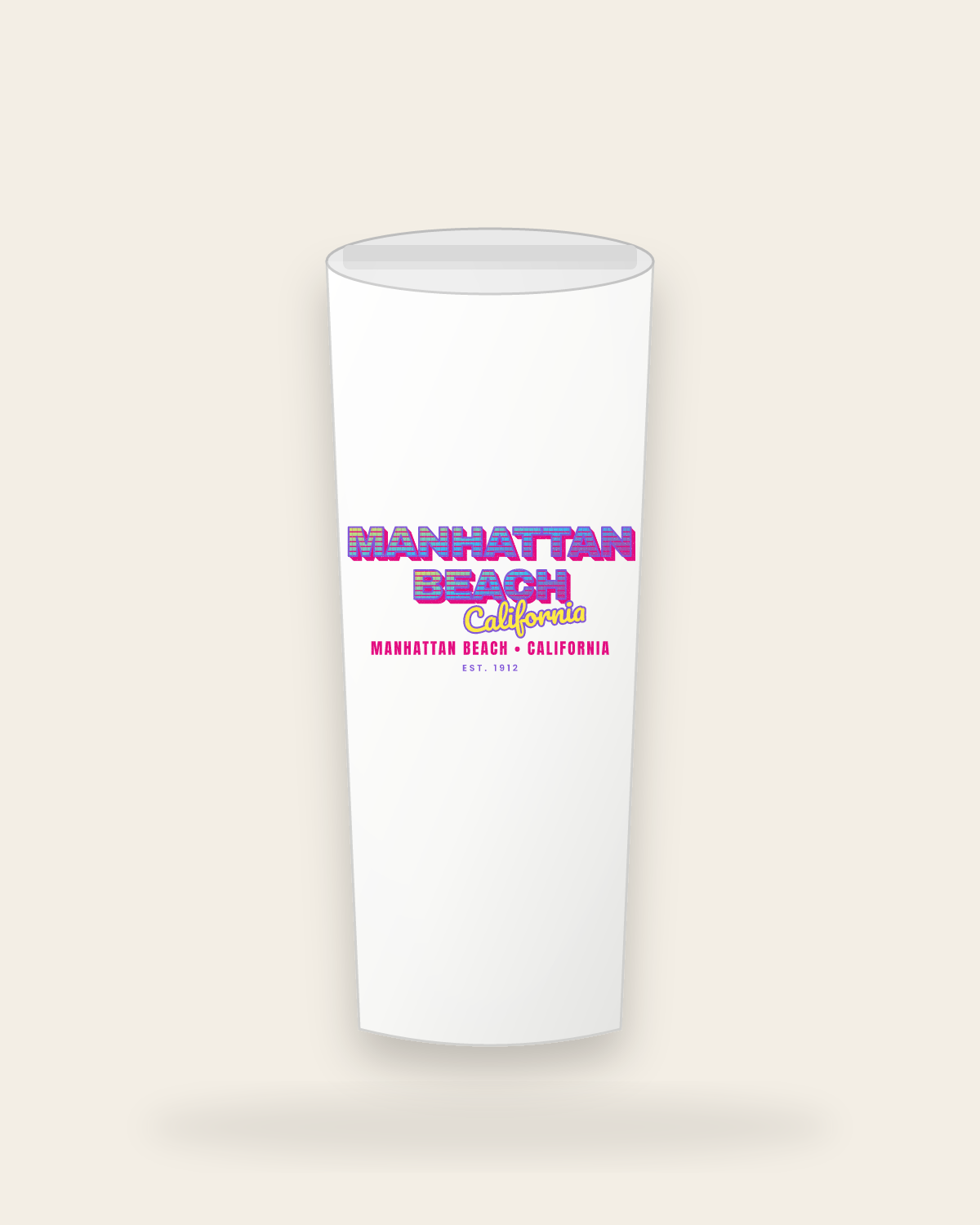 Manhattan Beach Music TV Insulated Tumbler 20oz in White