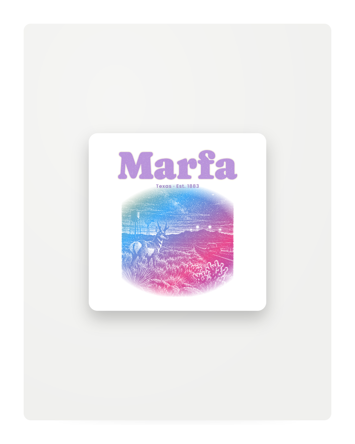 Marfa Desert Lights Fridge Magnet in White