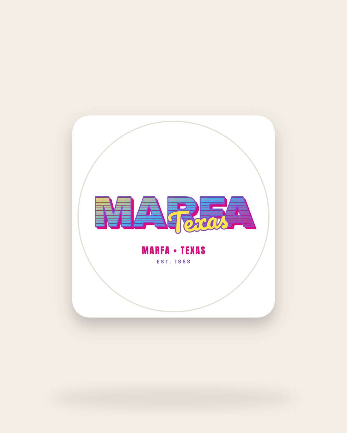 Marfa Music TV Kiss-Cut Sticker in White