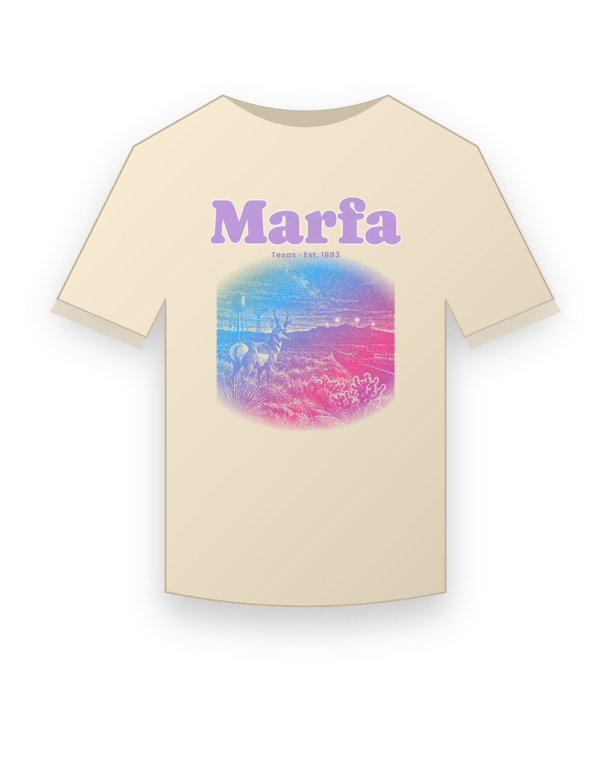 Marfa Desert Lights Organic Cotton Tee in Natural
