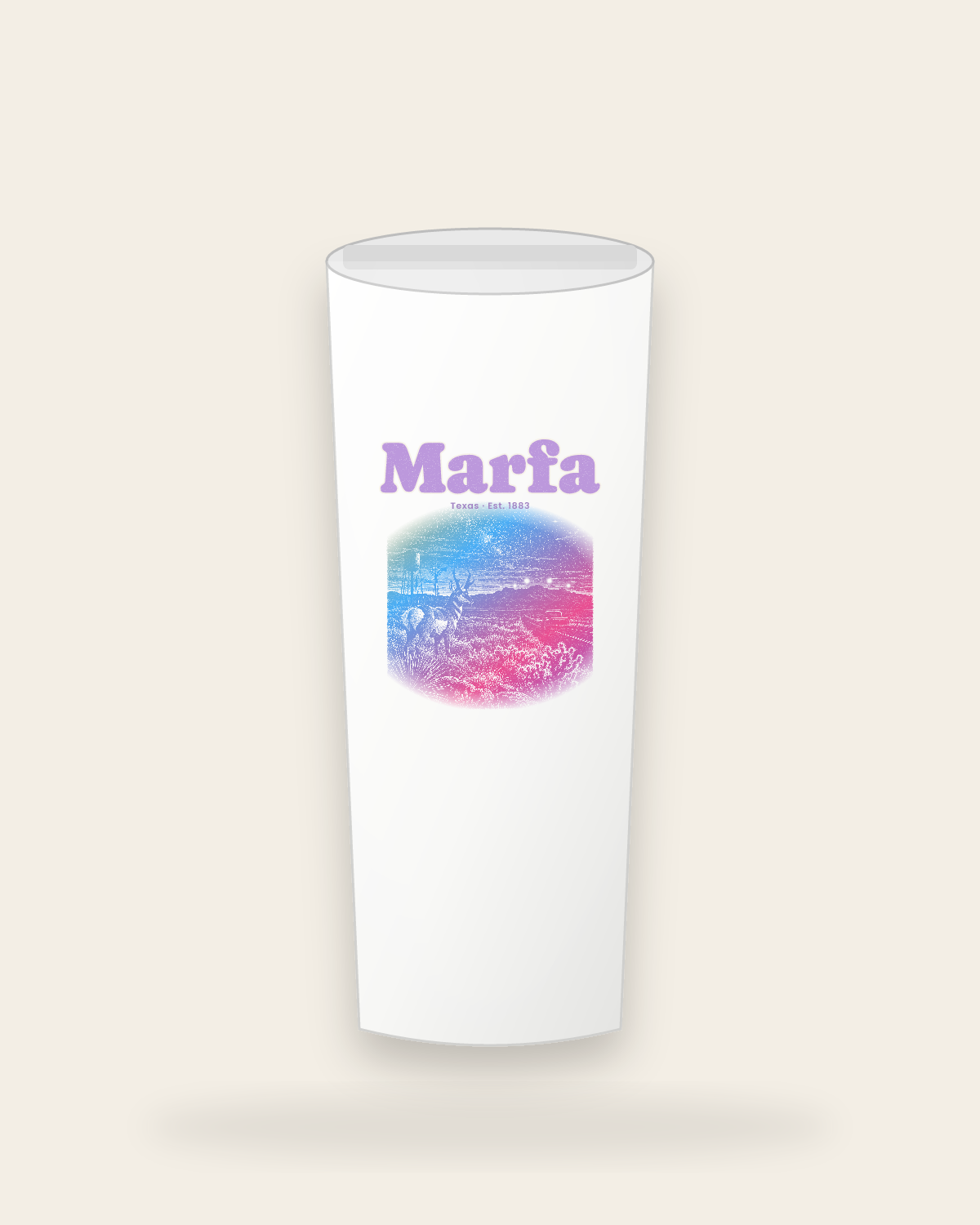 Marfa Desert Lights Insulated Tumbler 20oz in White
