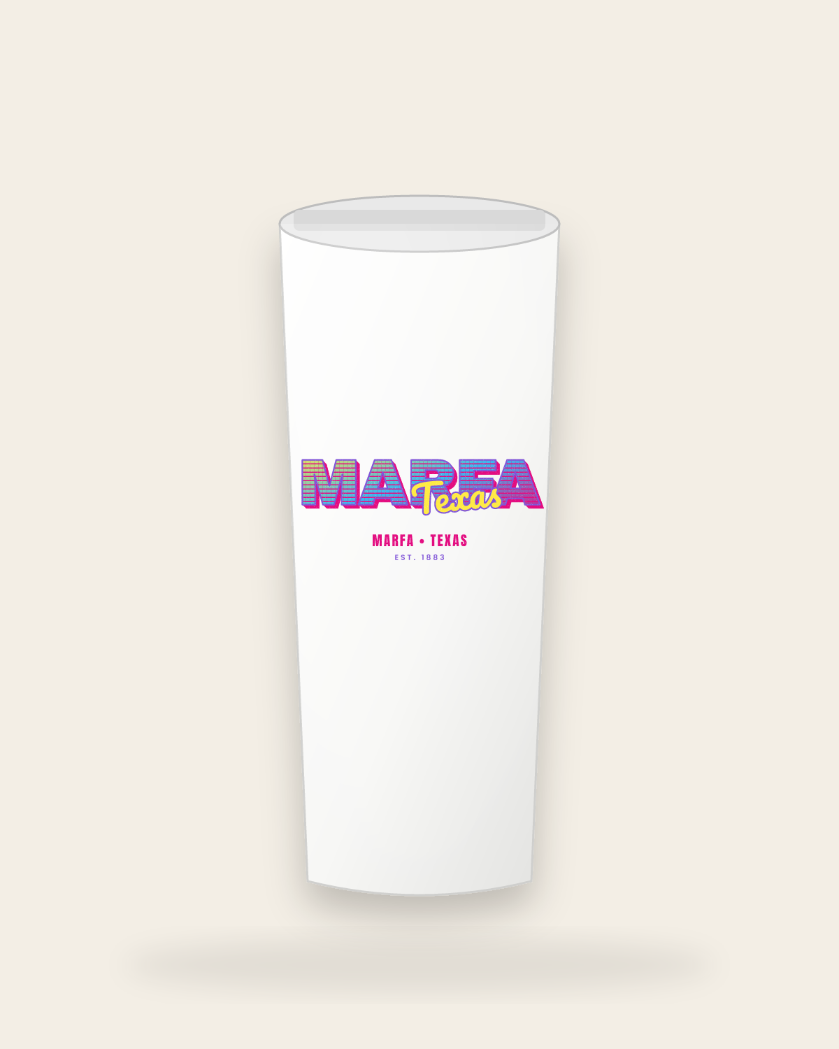 Marfa Music TV Insulated Tumbler 20oz in White