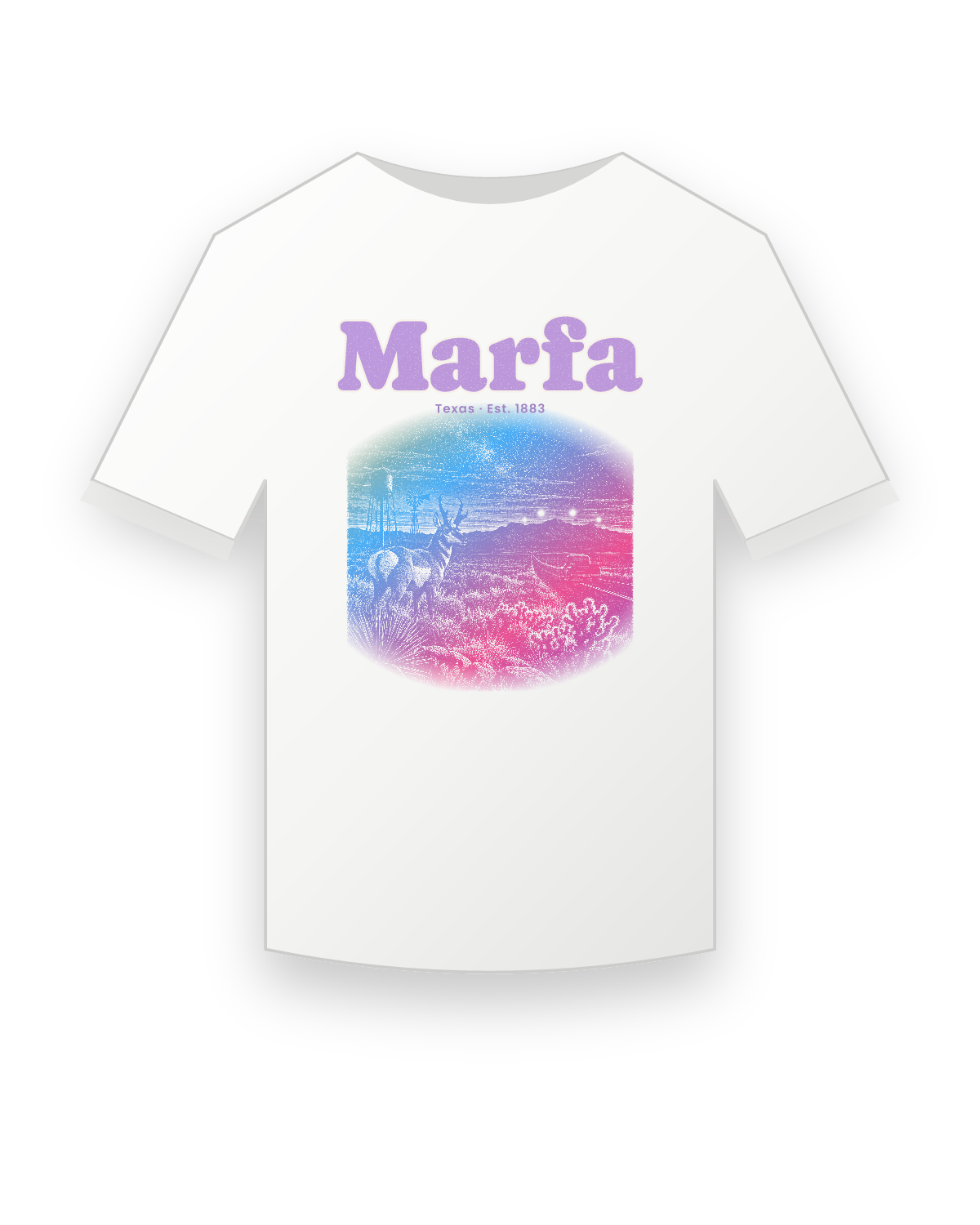 Marfa Desert Lights Youth Tee in White