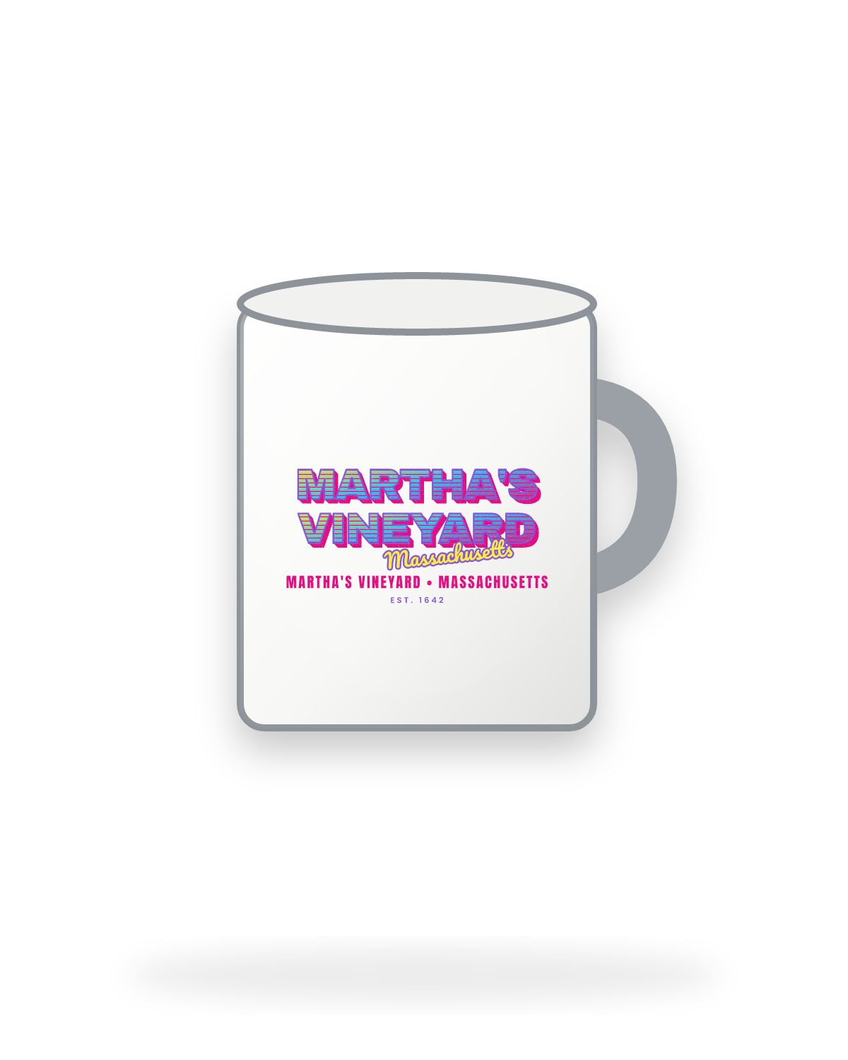 Martha's Vineyard Music TV Enamel Camp Mug in White