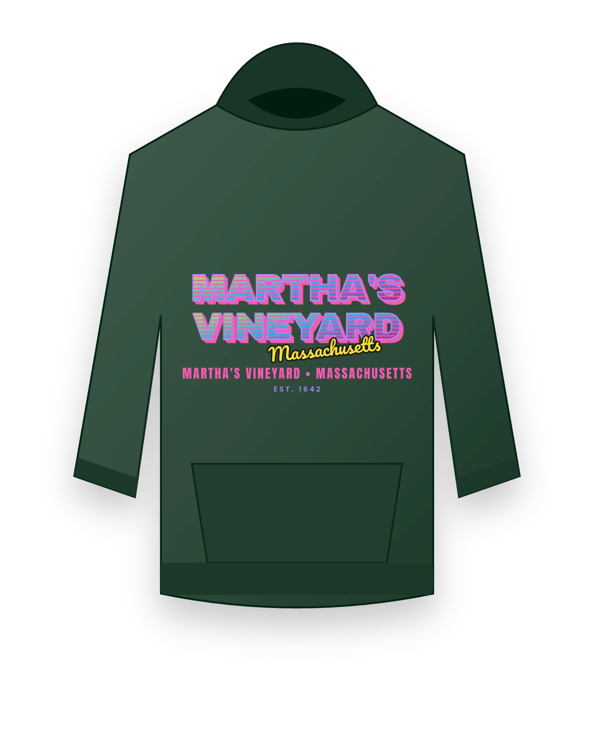 Martha's Vineyard Music TV Hooded Sweatshirt in Forest Green